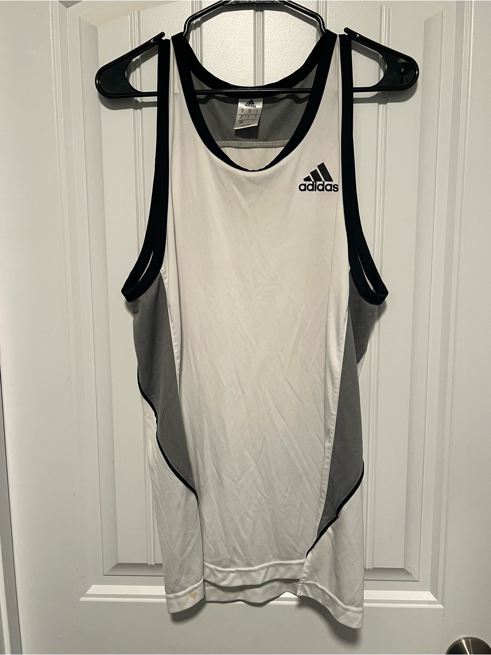 Men’s Adidas White & Black Athletic Tank Top